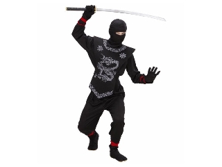 Fekete ninja jelmez 140-es