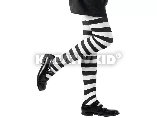 Fekete-fehér csíkos harisnya 11-14 éveseknek