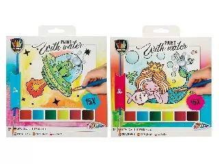 Fess vízzel, 15 lap, 20x20 cm, ecsettel sellős