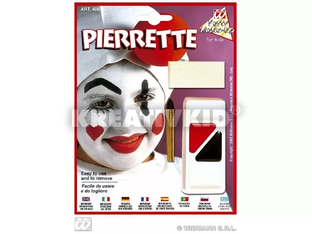 Figurás farsangi arcfesték - Pierrette bohóc