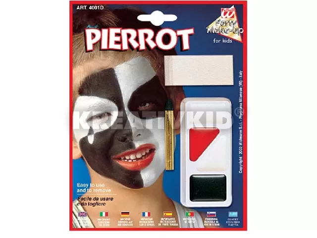 Figurás farsangi arcfesték - Pierrot bohóc