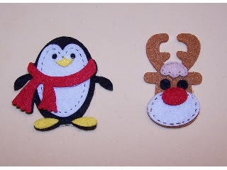 Filc figura rénszarvas+pingvin 5cm 2db/csomag