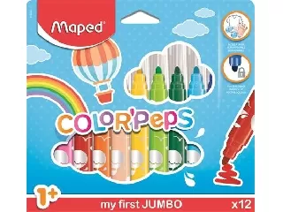 Filctoll készlet, 1- 5 mm, kimosható, vastag, 12 darab MAPED