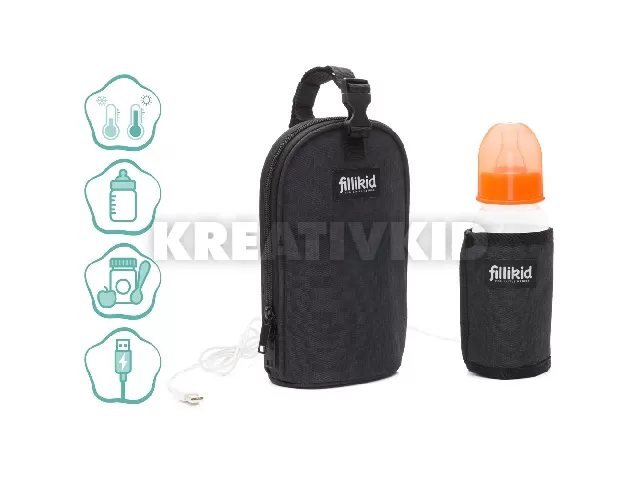 Fillikid cumisüveg melegítõ hordozható fekete melange 8008-06