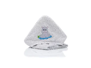 Fillikid kapucnis törölközõ 75x75 víziló szürke 1032-17