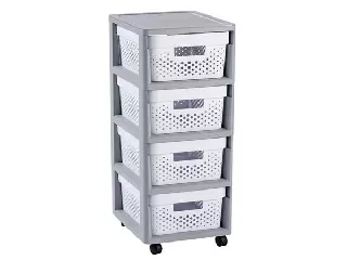 Fiókos tároló,  újrahasznosított műanyag, 4x11 l, CURVER 