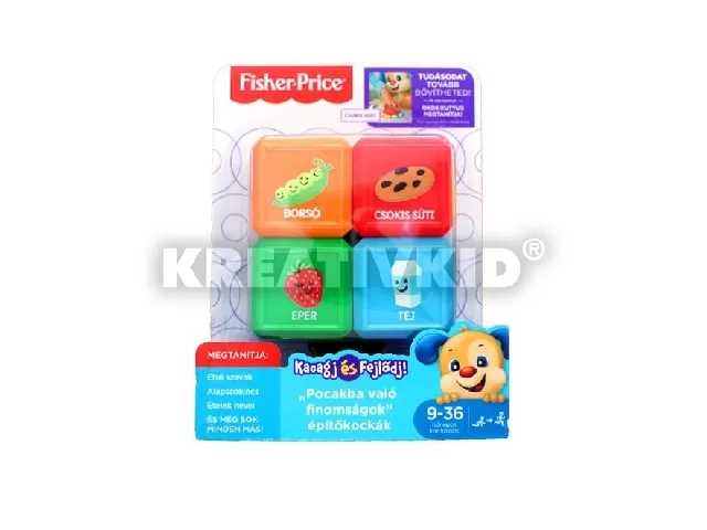 Fisher-Price - Első szavak kutyusos kiegészítőkockák - Pocakba való finomságok