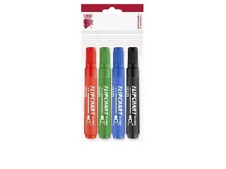 Flipchart marker készlet, 1-3 mm, kúpos, ICO 