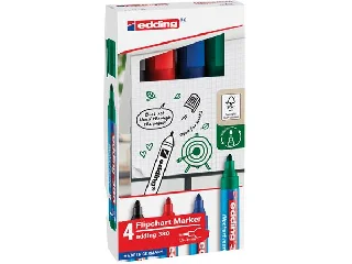 Flipchart marker készlet, 1,5-3 mm, kúpos, EDDING 