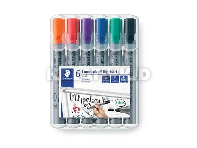 Flipchart marker készlet, 2 mm, kúpos, STAEDTLER 