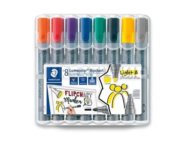 Flipchart marker vegyes készlet, 2/2-5 mm, STAEDTLER 