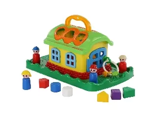 Formabedobó házikó figurákkal