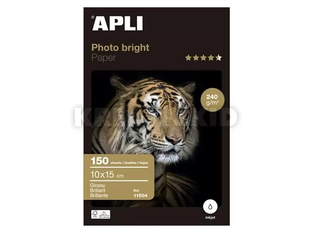 Fotópapír, tintasugaras, 10x15 cm, 240 g, fényes, APLI