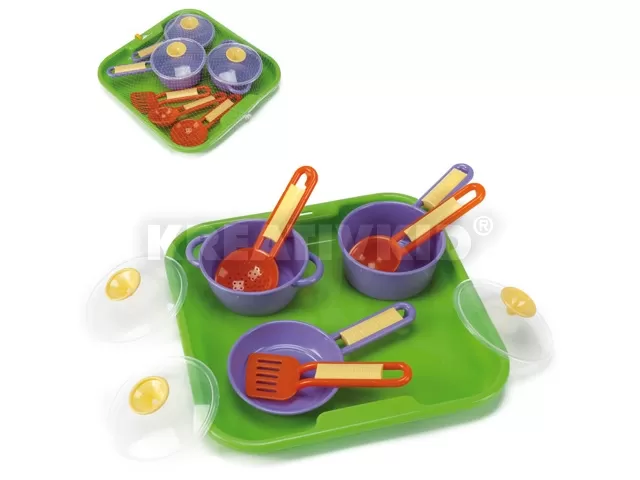 Főzőedény készlet tálcával