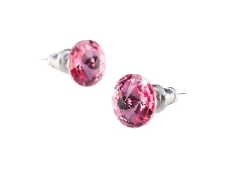 Fülbevaló, rózsaszín SWAROVSKI® kristállyal, csúcsos, 8 mm, ART CRYSTELLA®
