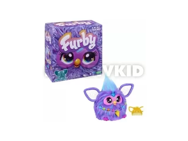 Furby: Interaktív plüssjáték, lila színű, angol nyelvű