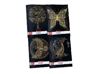 Füzet A4/40 lap 3D UV felületnemesítéssel, vonalas, Black&Gold pillangó 
