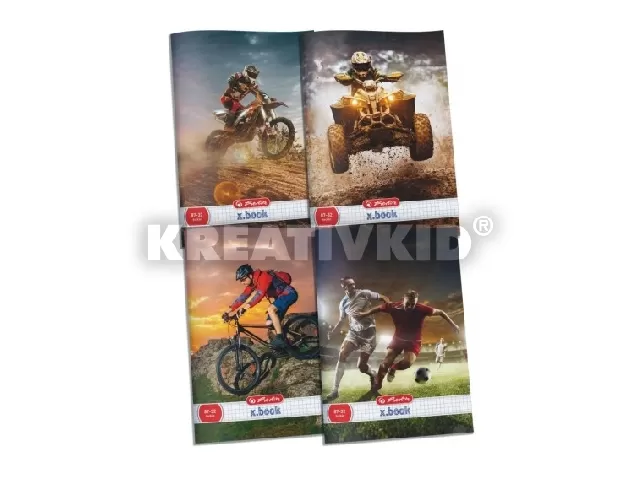 Herlitz: sportos négyzetrácsos füzet - A4-es, motoros 87-32