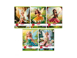Füzet A5/27-32 kockás Flower Fairy