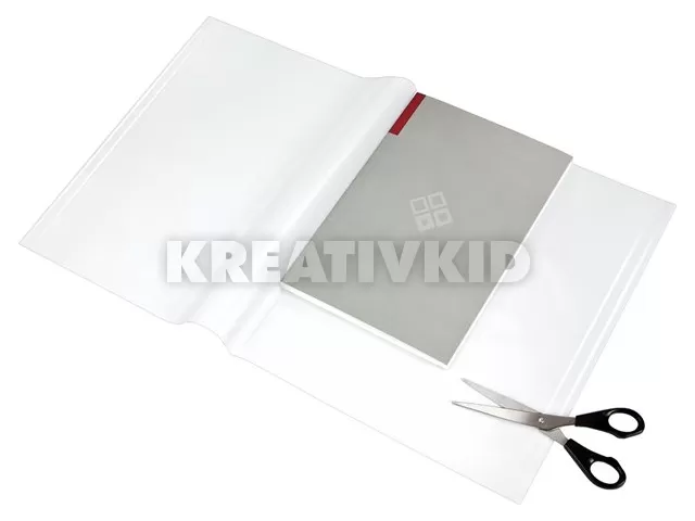 Füzet- és könyvborító, áttetsző, fényes felület, állítható széllel, öntapadó csíkkal 550x310 mm, PP, PANTA PLAST