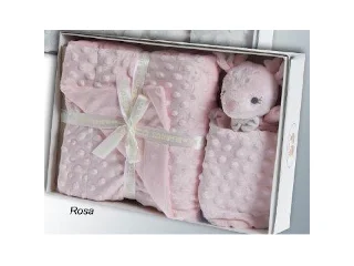 Gamberritos takaró - plüss 80x110cm - szundikendõvel rózsaszín 10887