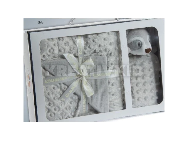 Gamberritos takaró - plüss 80x110cm - szundikendõvel szürke 10887