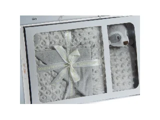 Gamberritos takaró - plüss 80x110cm - szundikendõvel szürke 10887