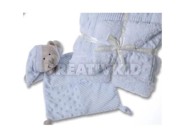 Gamberritos takaró - plüss 80x110cm plüss szundikendõvel maci kék 11007