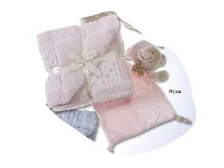 Gamberritos takaró - plüss 80x110cm plüss szundikendõvel maci rózsaszín 11007