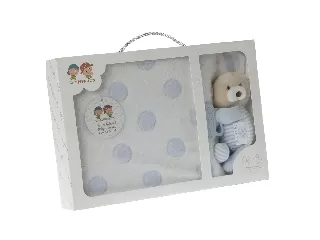 Gamberritos takaró - wellsoft 80x110cm - plüss játékkal, rágókával kék kutya 10617