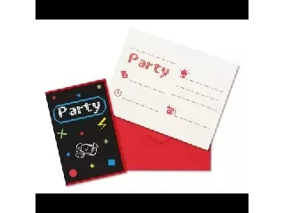 Gamer Party meghívó borítékkal - 6 db-os