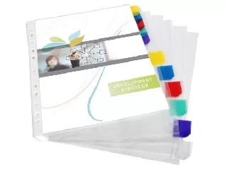 Genotherm, lefűzhető, jelölőfüles, A4, 90 mikron, víztiszta, 12 részes, VIQUEL