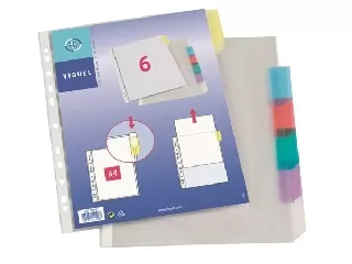 Genotherm, lefűzhető, jelölőfüles, A4, 90 mikron, víztiszta, 6 részes, VIQUEL