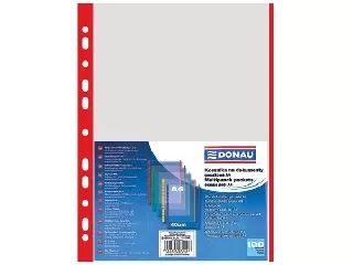 Genotherm, lefűzhető, színes szélű, A4, 40 mikron, narancsos felület, DONAU, piros