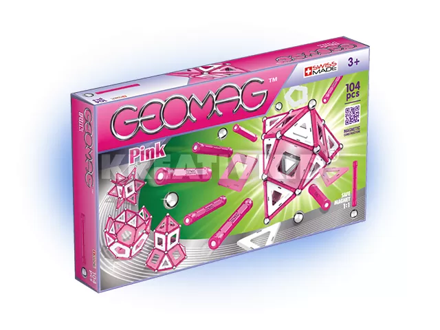 Geomag lányos 104 db - pink-fehér