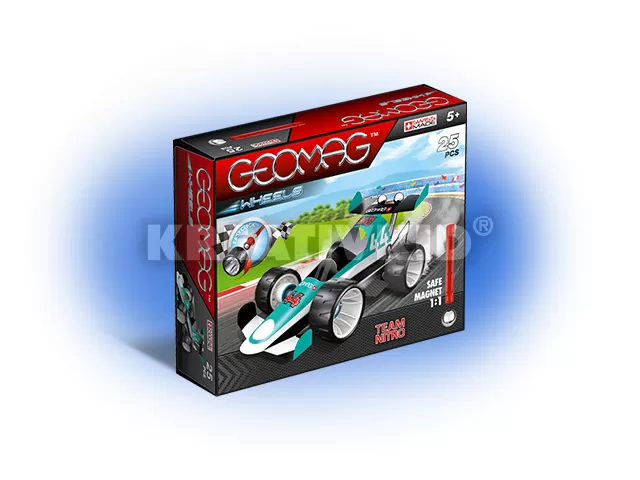 Geomag Wheels - Zöld versenyautó (Team Nitro)
