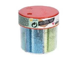 Glitter szórófejes 6 szín/flakon kékes 