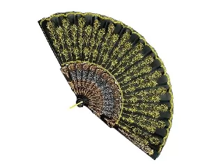 Legyező sárga hímzéssel 