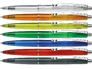 Golyóstoll, 0,5 mm, nyomógombos, vegyes színű test, SCHNEIDER