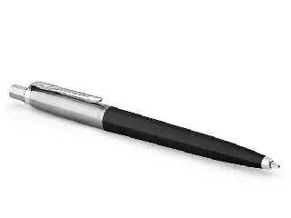 Golyóstoll, 0,7 mm, ezüst színű klip, fekete tolltest, PARKER