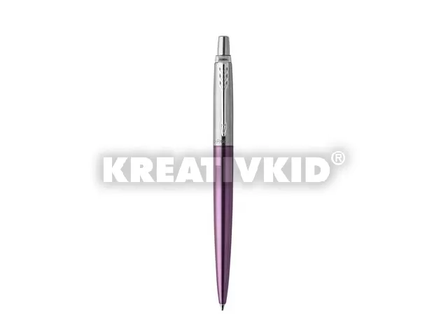 Golyóstoll, 0,7 mm, ezüst színű klip, victoria ibolya kék tolltest, PARKER, 