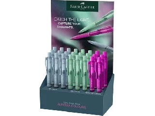 Golyóstoll display, 1 mm, XB, nyomógombos, FABER-CASTELL 