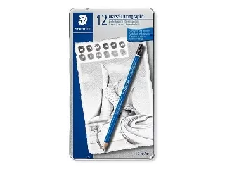 Grafitceruza készlet, fém doboz, hatszögletű, STAEDTLER 