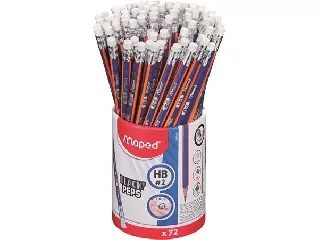 Grafitceruza radírral ceruzatartó, HB, háromszögletű, MAPED 