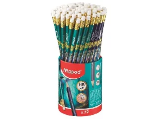 Grafitceruza radírral, ceruzatartó, HB, háromszögletű, MAPED 