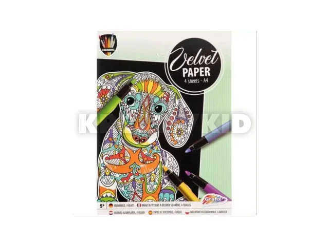 Grafix: Állat mintás bársony színező készlet, A4