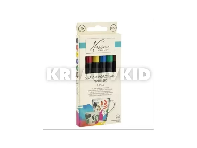 Grafix: Üveg- és porcelán festő filctoll készlet - 6 db-os