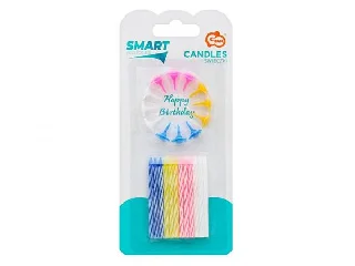 Gyertya, születésnapi, 24+12 db tartó