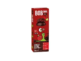 Gyümölcs snack, 30 g, BOB SNAIL, alma-meggy étcsokoládéban