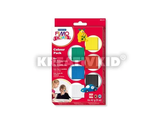 Gyurma készlet, 6x42 g, égethető, FIMO 6 alapszín 